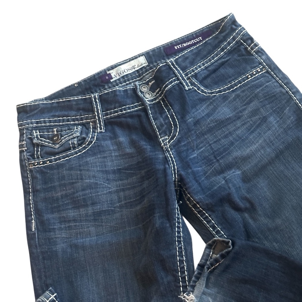 Vigoss Bootcut Studded Denim Jeans Women Junior Size 11